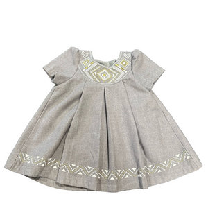 3/24$ Tahari Grey Baby Dress with Embroidery size 6-9 months